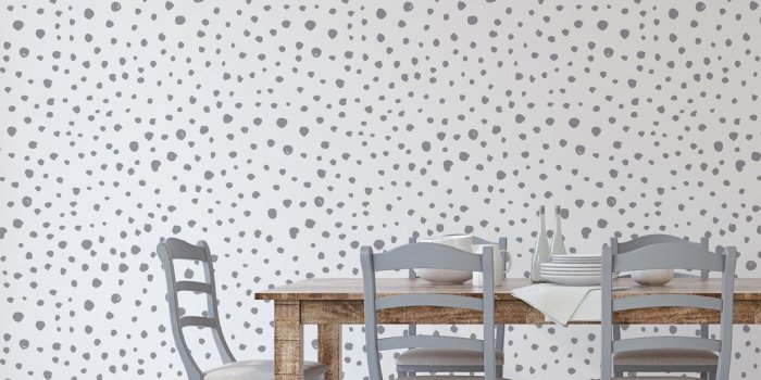 1060x1060 Grey Dalmatian Dots Self-Adhesive Wallpaper – Nutmeg Studio