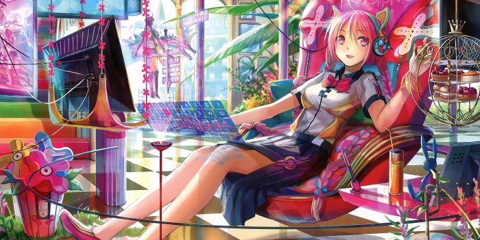 3840x2160 Colorful Anime Girl Chilling 4k, HD Anime, 4k Wallpapers, Images