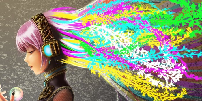 2560x1440 Girl with Colorful Hair HD Wallpaper | Background Image