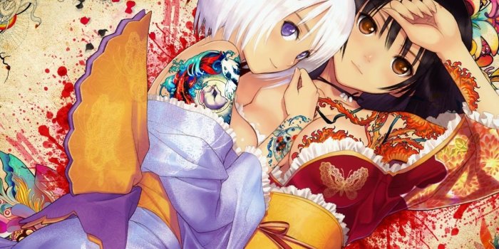 1280x804 Originalhd Sweet Girls Tattoos Kimono Wallpapers - Colorful Anime