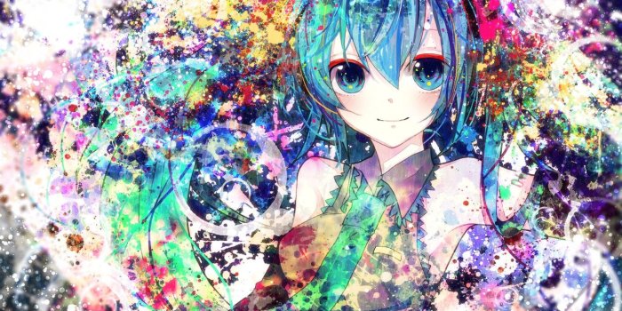 1332x850 Wallpaper tie, hatsune miku, art, Vocaloid, smile, sazanami shione