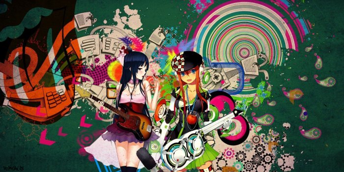 1920x1080 colorful, Snyp, K ON!, Akiyama Mio, Original characters HD