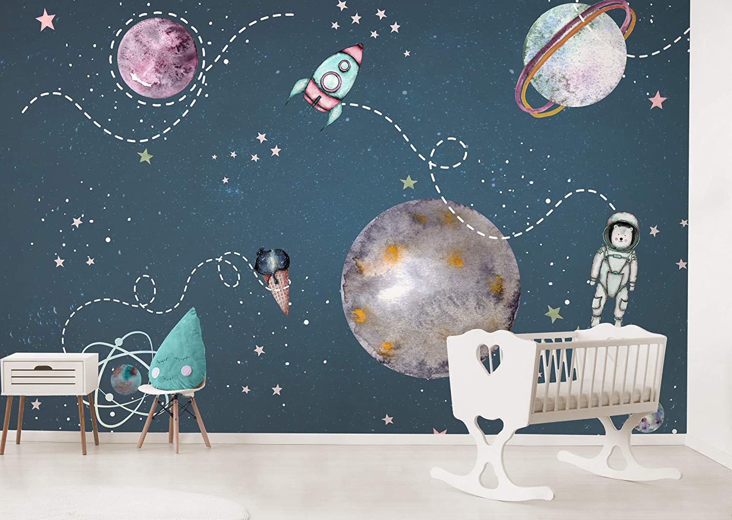 1500x1066 Amazon.com: Murwall Kids Wallpaper for Boys Space Wall Mural