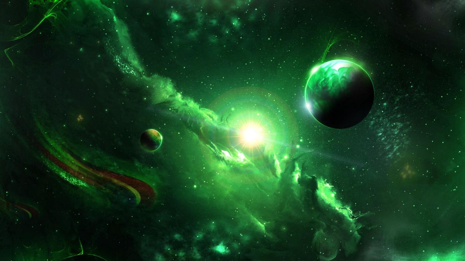 1920x1080 Green Galaxy Background posted by Michelle Johnson