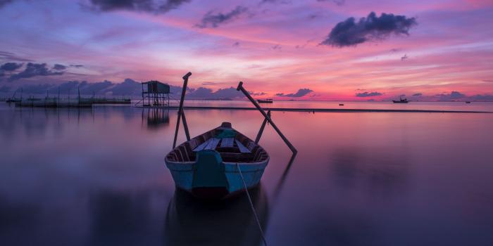 3840x2160 Download wallpaper 3840x2160 boat, dawn, horizon, vietnam 4k uhd