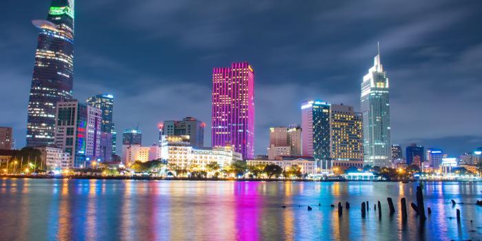 3840x2400 Download 3840x2400 wallpaper city, night, buildings, vietnam, 4k