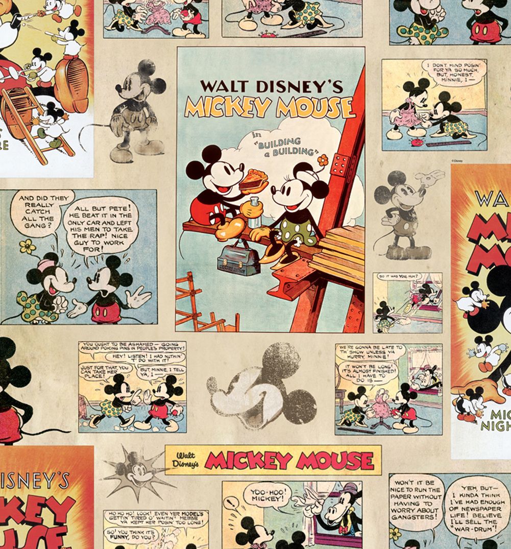 1001x1075 Free download Mickey Mouse Vintage Wallpaper 52cm X 10m From