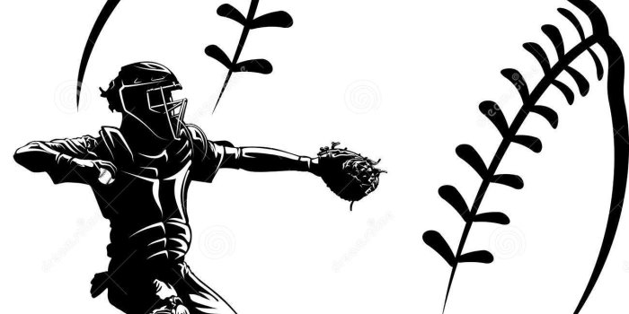 1300x1191 Black And White Softball Catcher Clipart