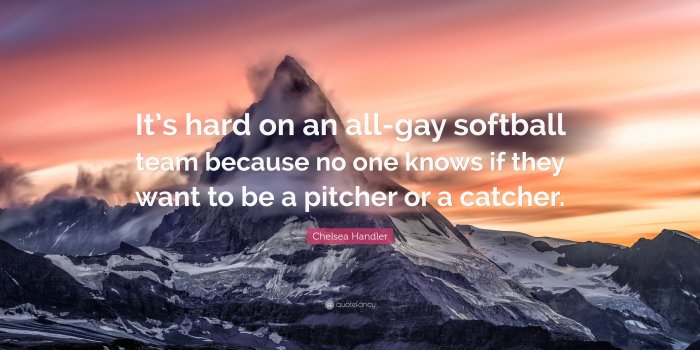 3840x2160 Chelsea Handler Quote: “It's hard on an all-gay softball team
