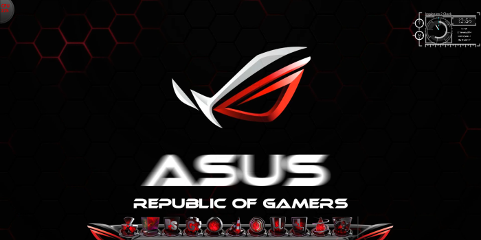 1919x1079 Custom Asus R.O.G. windows 7 theme with animated wallpaper