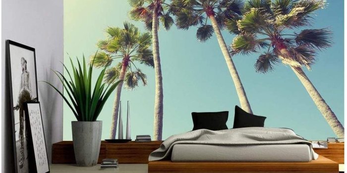 1012x1012 Amazon.com: wall26 - California Palm Trees in Vintage Style