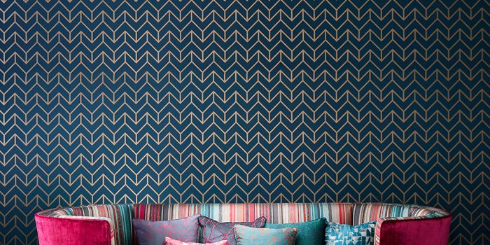 1000x1000 Harlequin Tessellation Marine / Copper Wallpaper - Harlequin