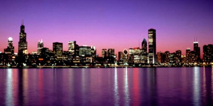 1243x721 Skyline Chicago Sunset Hd Wallpaper | Wallpaper Gallery