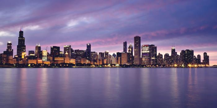 2560x1600 Architecture Widescreen Chicago Lights Buildings Skyscrapers Lake