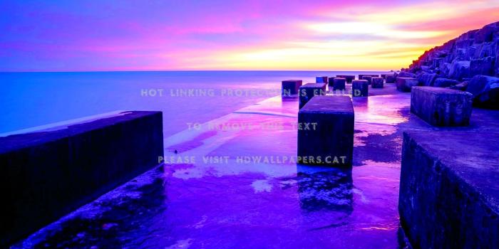 2048x1280 purple sunset united states chicago sea