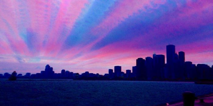 1024x768 Blended Sunset Time-Lapse of Chicago Skyline (IMG_1015.JPG…