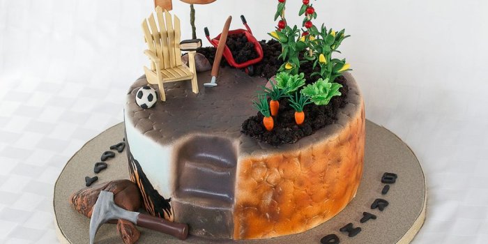 1024x768 70Th Birthday Garden/geology Cake - CakeCentral.com
