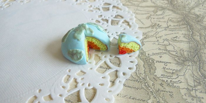 1600x1200 Miniature Layers Of The Earth Cake · A Clay Cake · Art on Cut Out