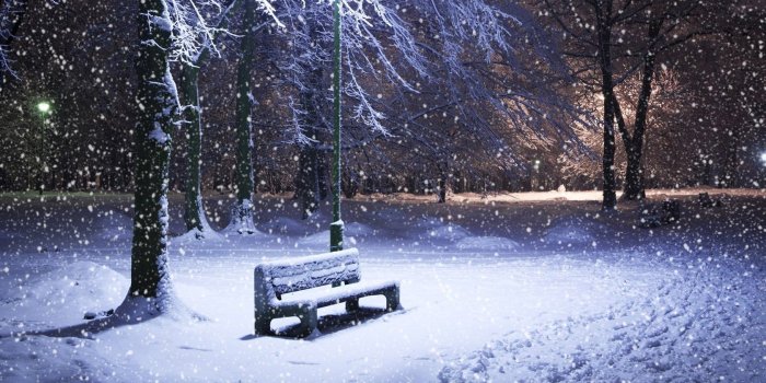 1680x1050 Wallpapers Snow Christmas Park Long Chair X Snowing Scenery