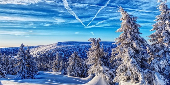 1280x835 Image Czech Republic Spruce Winter Nature mountain Sky Snow Scenery