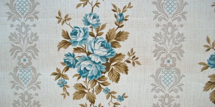 1500x844 Free download Vintage French 1940s Wallpaper Blue Rose by