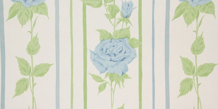 2048x1365 1970s Retro Vintage Wallpaper Blue Rose Vinyl - Rosie's Vintage
