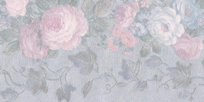 1000x1000 Retro Art Pink White Blue Blooming Roses Vintage Floral Prepasted