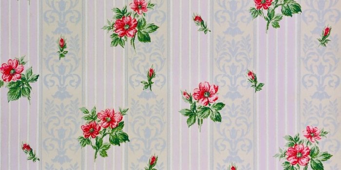 1222x2048 1930s Floral Wallpaper Red Roses - Vintage Wallpapers