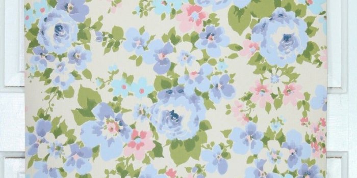 794x1191 Retro Wallpaper by the Yard 70s Vintage Wallpaper 1970s Periwinkle