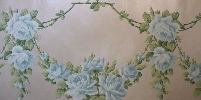 1500x921 1900's Antique Wallpaper beautiful Victorian Frieze Blue Rose