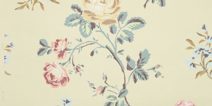 1500x1500 IMPERIAL YELLOW AND BLUE Wallpaper Border Tulips Floral for sale
