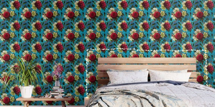 1500x1500 Vintage & Shabby Chic - Mystical Blue Rose Garden Wallpaper by
