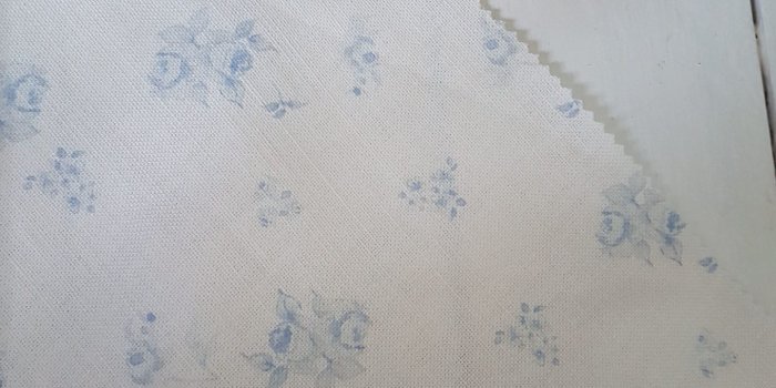 1440x1920 ANTIQUE FLOWERS ROSES VINTAGE FLOWER ROSE LIGHT BLUE COTTON FABRIC FQ