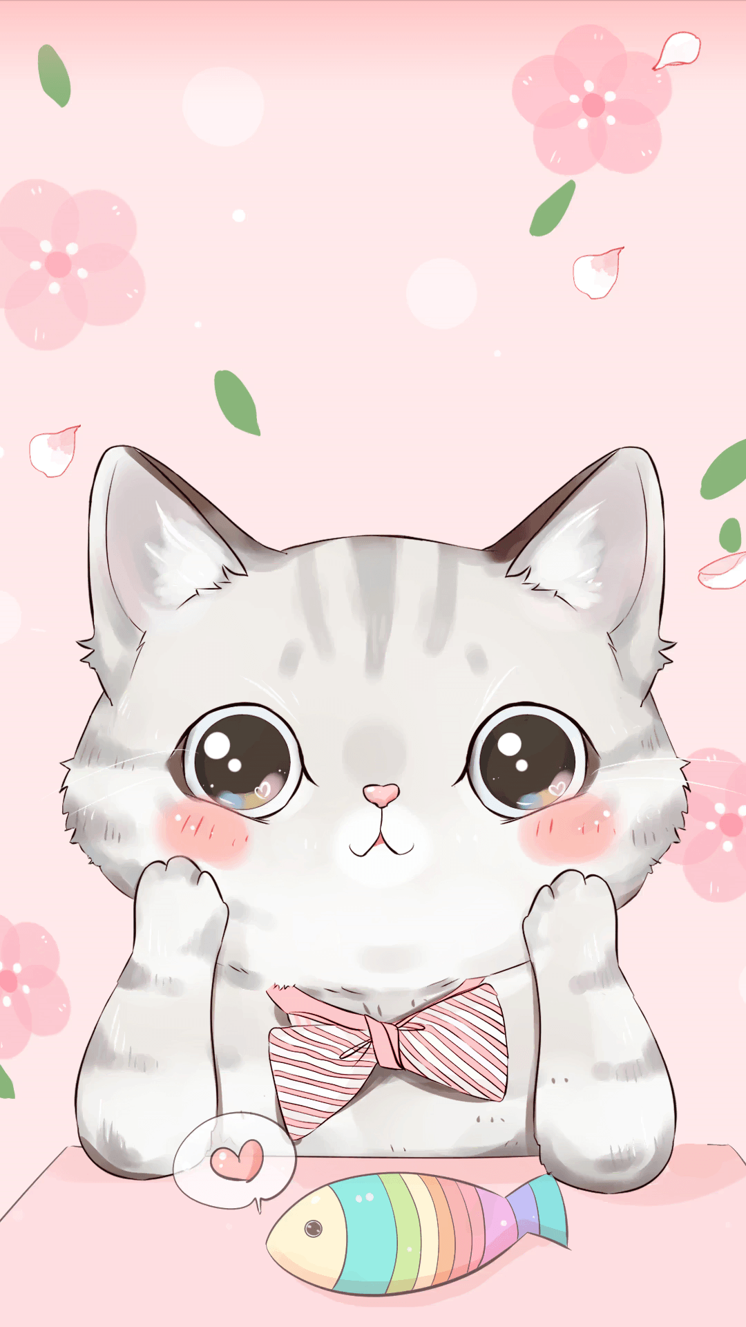 1080x1920 50+ Cartoon Pink Cats Wallpapers