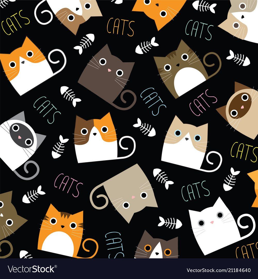 1000x1080 Cartoon Background Cat Wallpaper