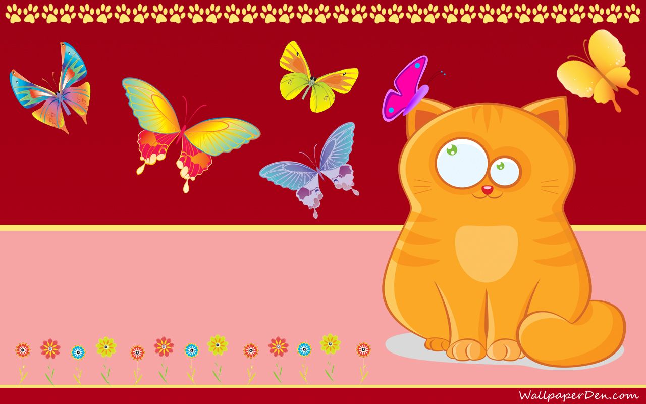1280x800 Cute Cartoon Cat Wallpaper Picture - Cliparts.co