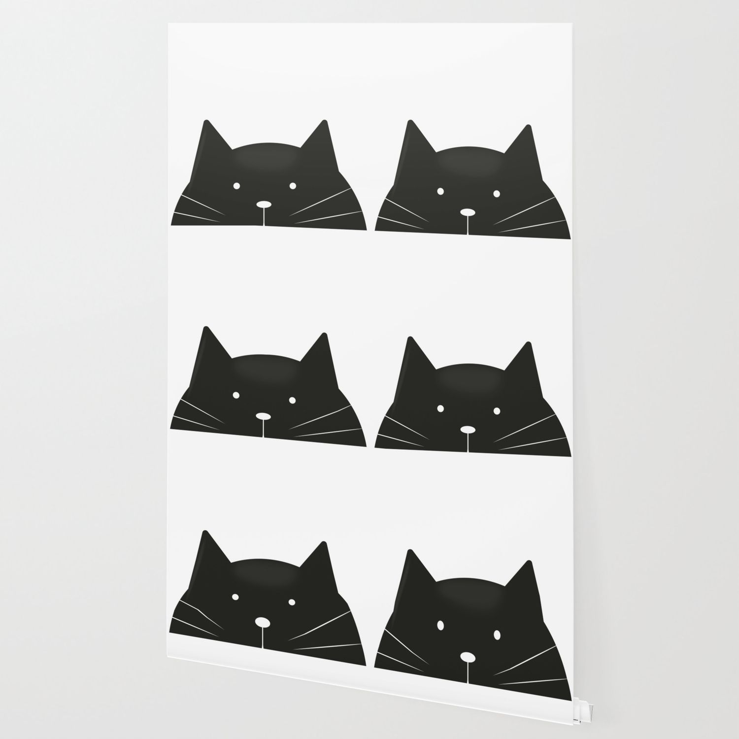 1500x1500 Cute cartoon black cat Wallpaper by nicholasgreen | Society6