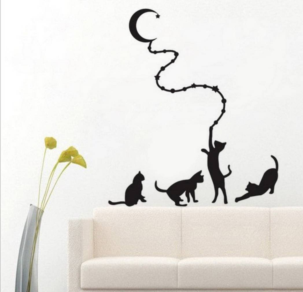 1048x1010 Amazon.com: Xiang Ru Cute Cartoon Cat Wall Stickers Removable