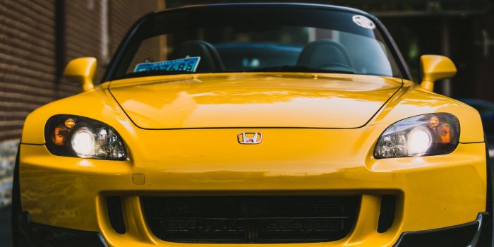 2560x1080 Download wallpaper 2560x1080 honda s2000, yellow, front view