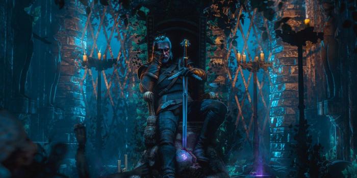 1332x850 Wallpaper sword, the Witcher, geralt, CD Projekt RED, The Witcher