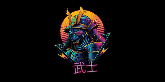 1332x850 Wallpaper Minimalism, Music, Style, Helmet, Background, Samurai