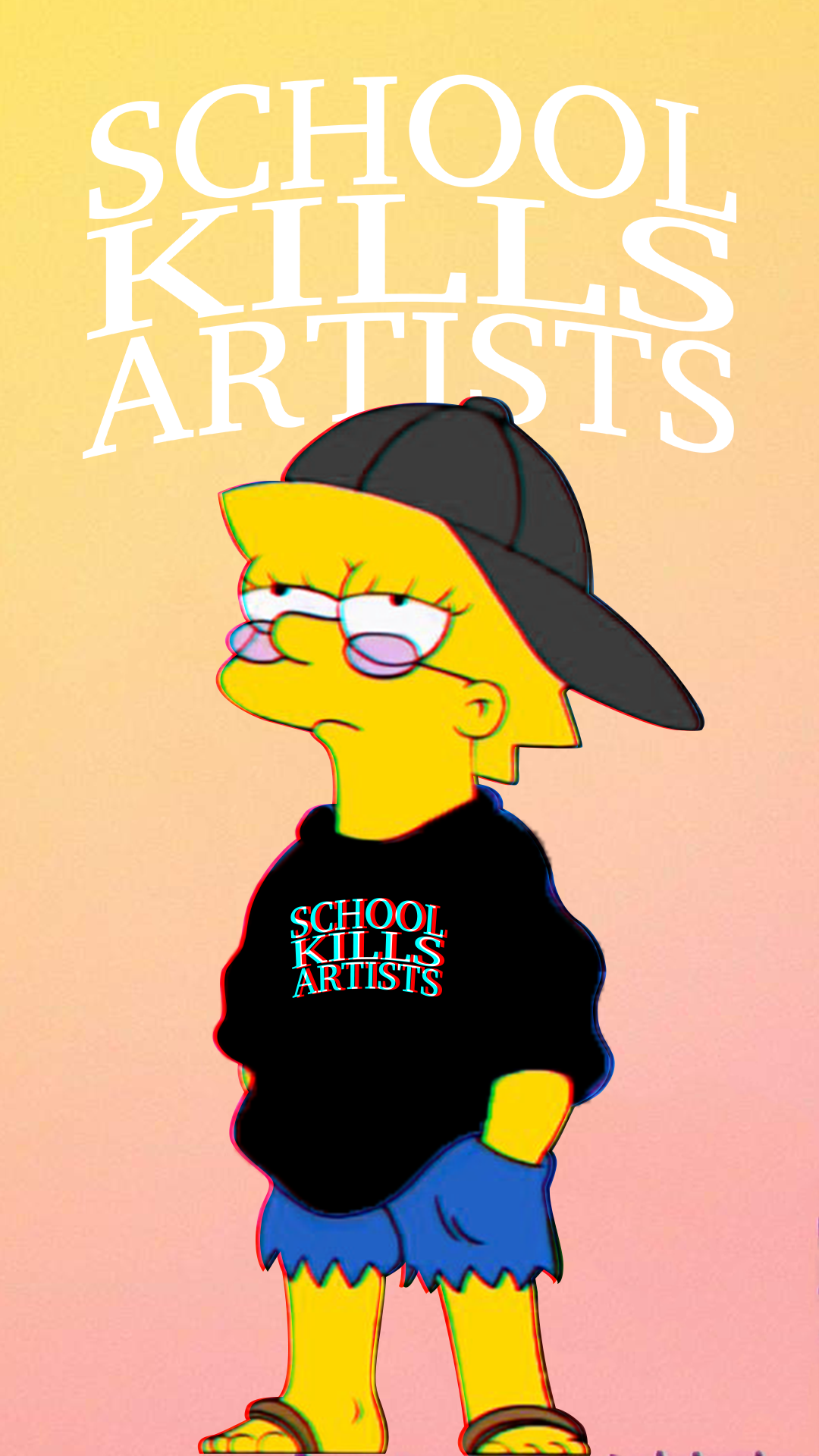 1080x1920 School Kills Artists Lisa Simpson Hoodie lisa simpson fondos