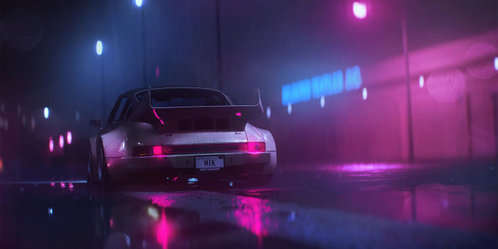 3840x2160 Retrowave Porsche 911 [3840x2160] : wallpapers