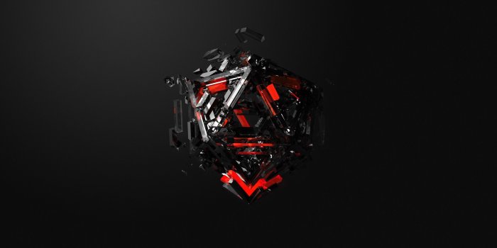 2560x1440 Wallpaper triangles, 3D, red, black, HD, Abstract #16371