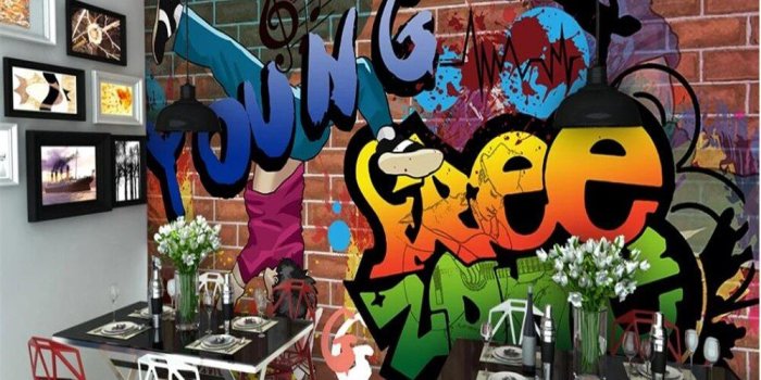 1000x1000 3d murals wallpaper for living room Personality brick wall street graffiti  wallpapers bar background wall|Wallpapers| - AliExpress