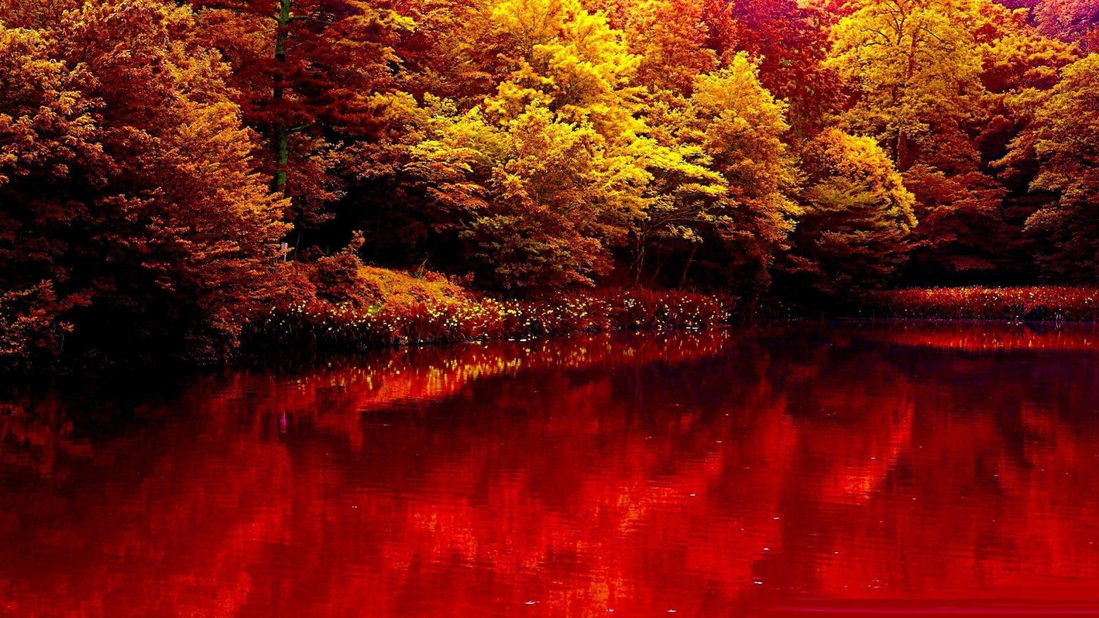 1920x1080 Nature autumn lake forest red beauty wallpaper | 1920x1080 | 818171 |  WallpaperUP