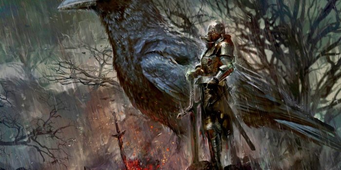 1332x850 Wallpaper rain, knight, Raven, the fire, Dark Souls images for desktop,  section игры - download