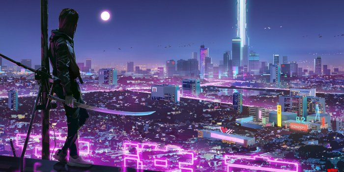 1920x1080 Warrior Girl in Cyberpunk City Wallpaper, HD Artist 4K Wallpapers, Images,  Photos and Background