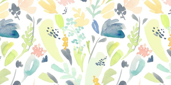 1200x742 Watercolor Floral Pattern Wallpaper for Walls | Pastel Flowers