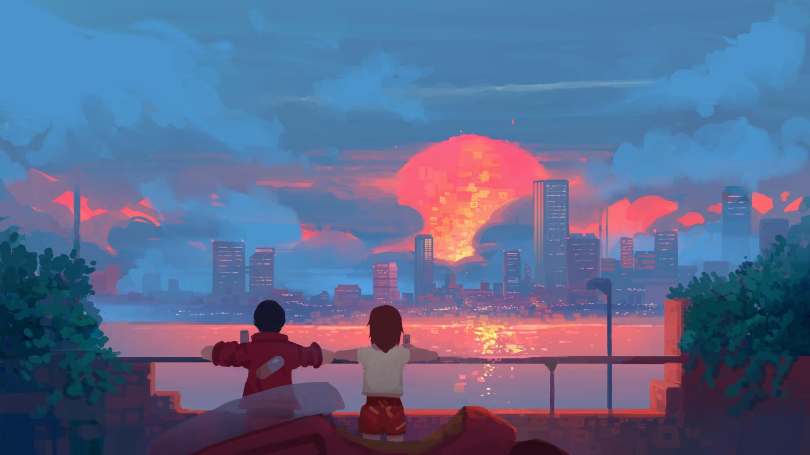 5120x2880 The Sunset. in 2020 | Desktop wallpaper art, Aesthetic desktop wallpaper, Anime  backgrounds wallpapers